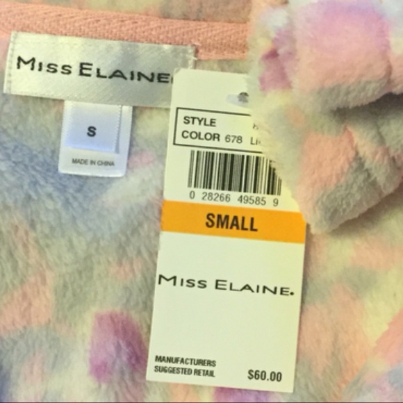 NWT MISS ELAINE FULL ZIP FLORAL ROBE - Picture 4 of 5